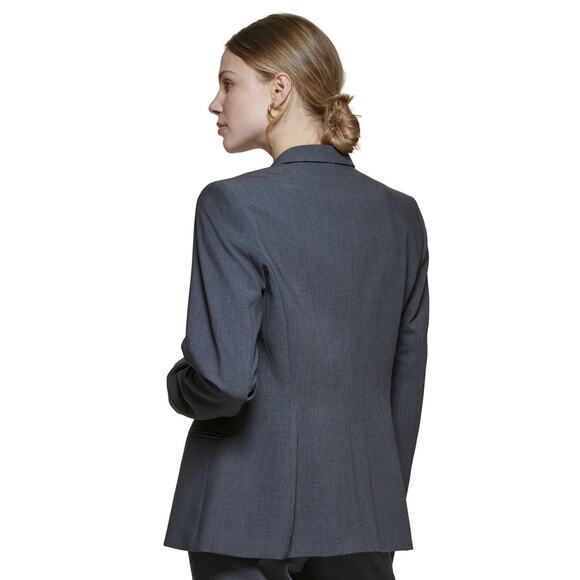 Calvin Klein Women's Shoulder Padding One-Button Blazer Charcoal Size 12 - Picture 4 of 4